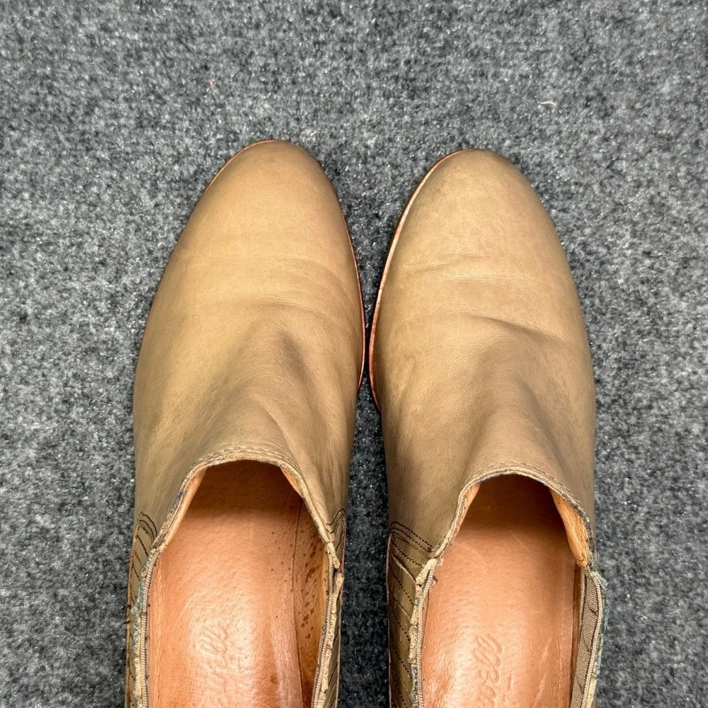 Madewell The Spencer Chelsea Ankle Boots Women's 7.5 Beige Brown Leather Slip On